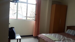 Desk, free WiFi, bed sheets