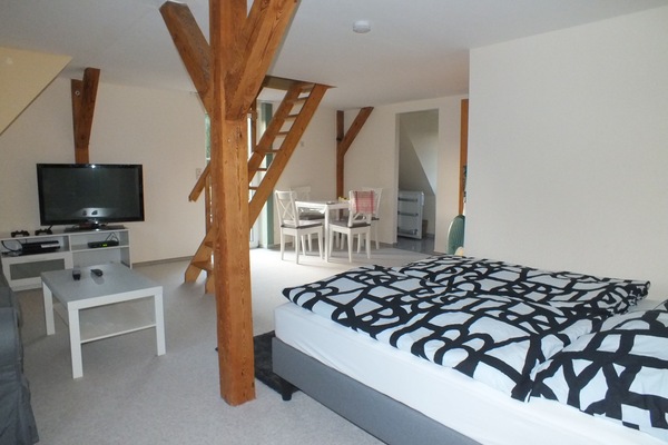 Dupleks | 1 kamar tidur, kedap suara, Wi-Fi gratis, dan seprai linen