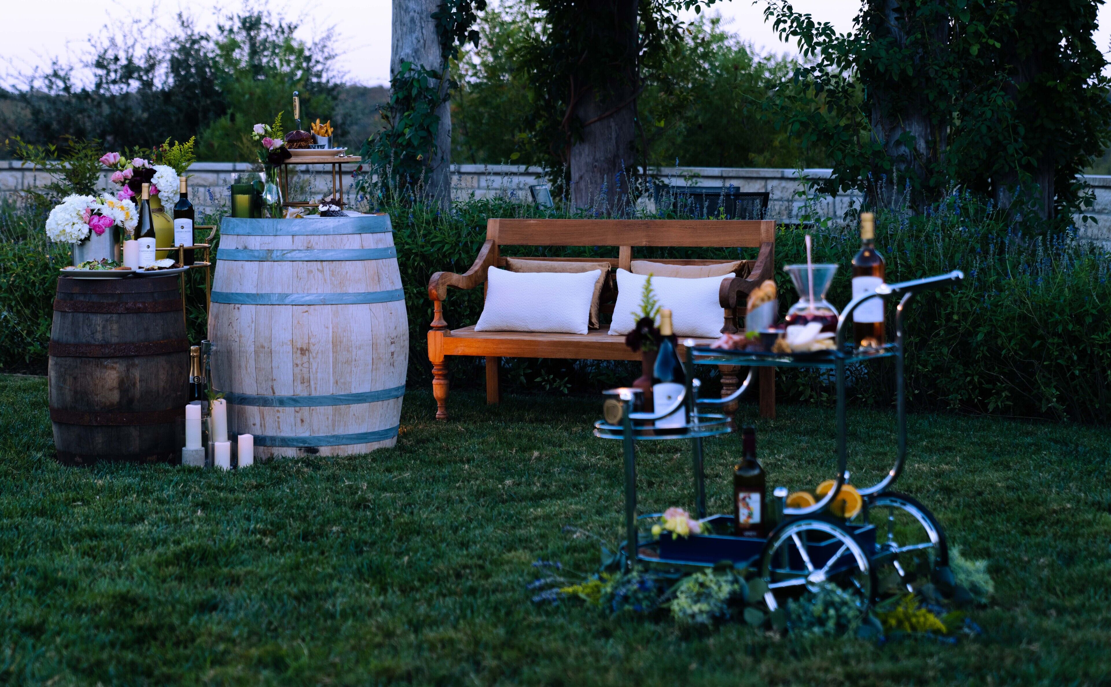 outdoor banquet area