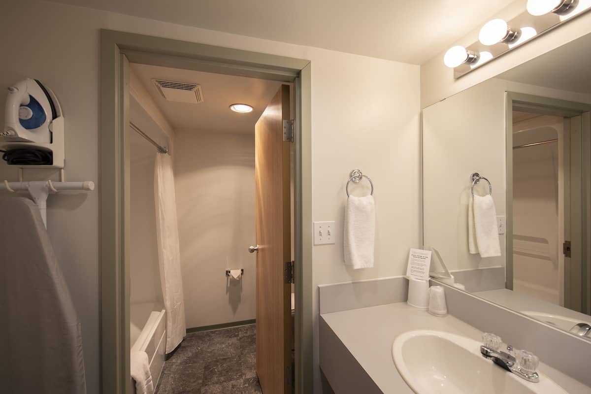 free toiletries, hair dryer, towels