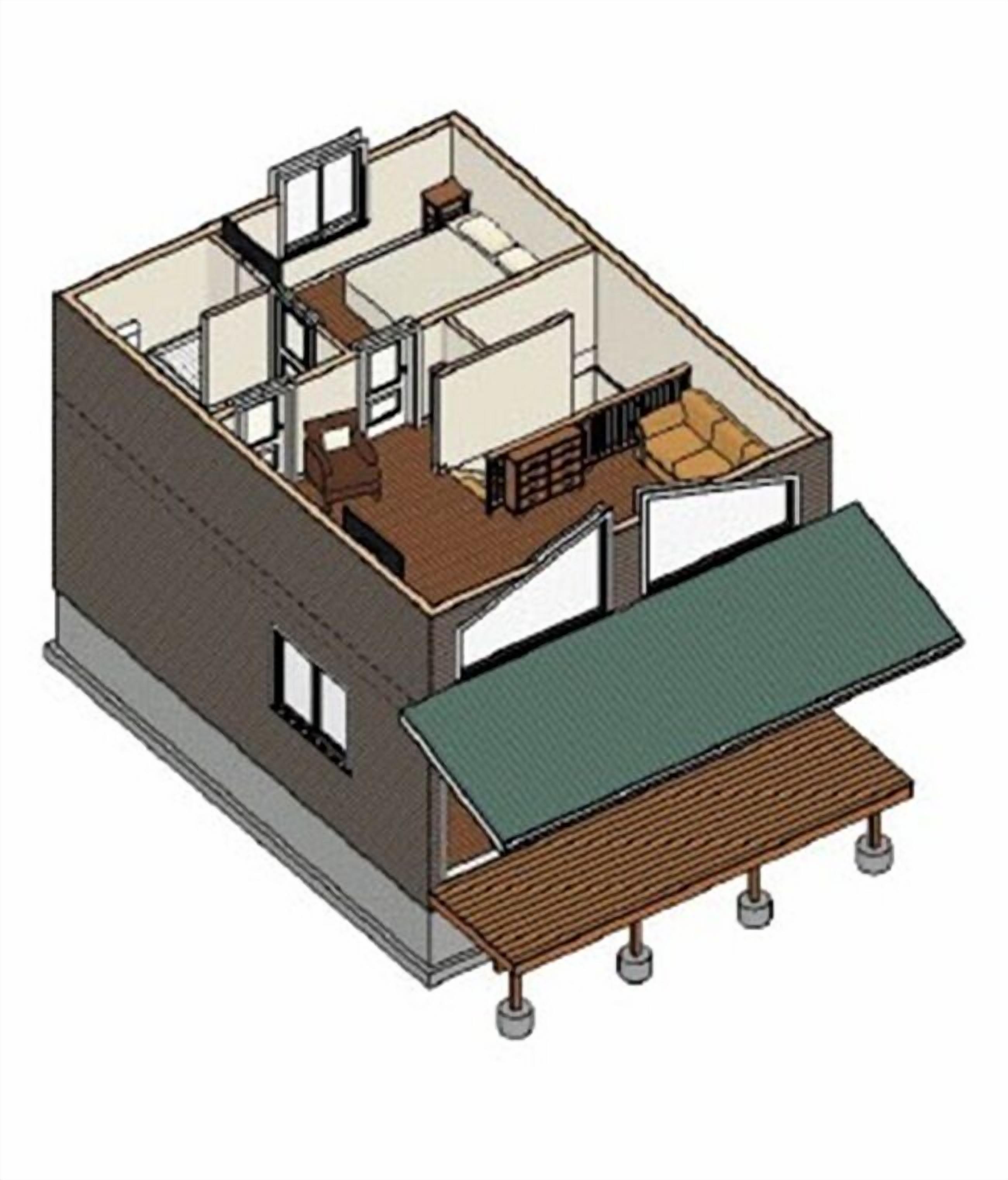 家庭村舍, 2 间卧室, 无烟房, 山景 | 高档床上用品、特色装修、特色家居、笔记本电脑工作区