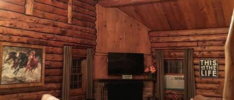 Smart TV, fireplace, video-game console, DVD player