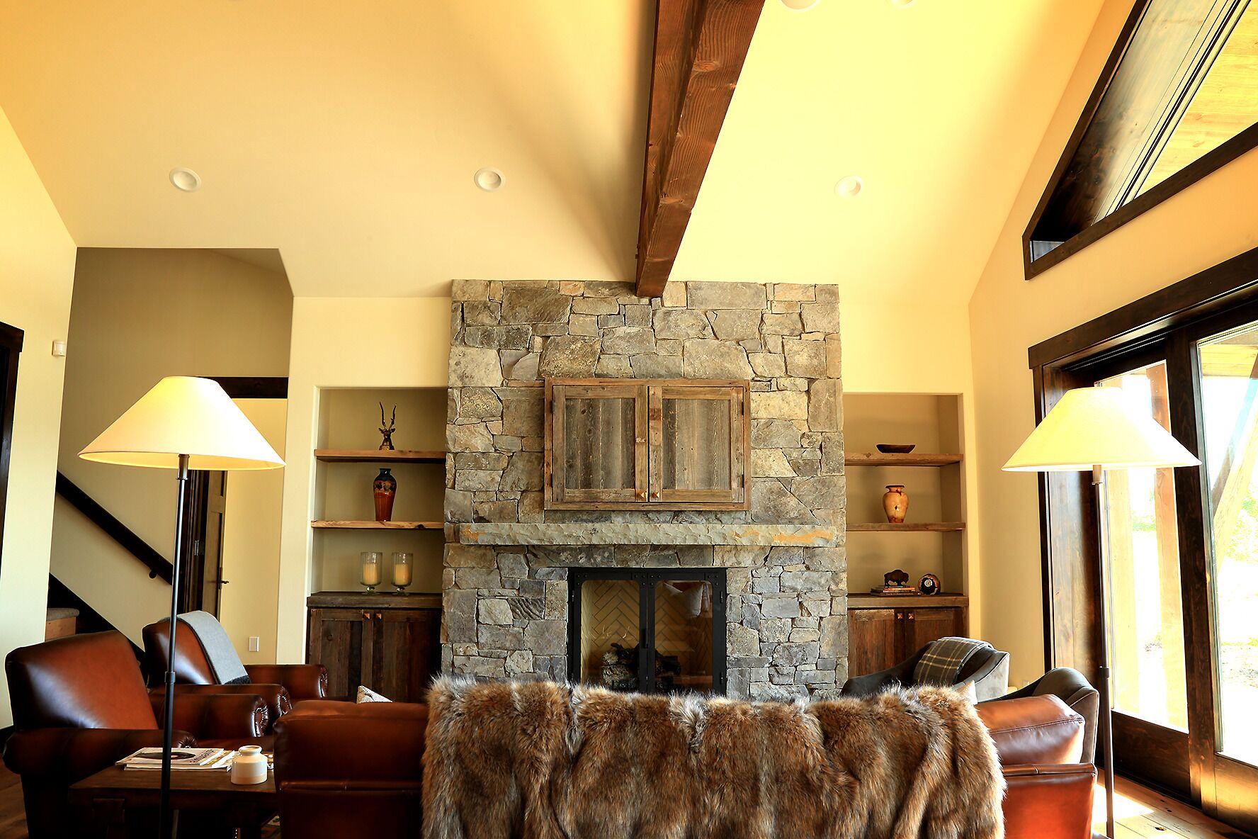 Gas Fireplace w/ 55" TV above