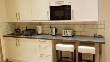 Luxury Studio Suite #1 | Private kitchen | Fridge, microwave, coffee/tea maker, electric kettle