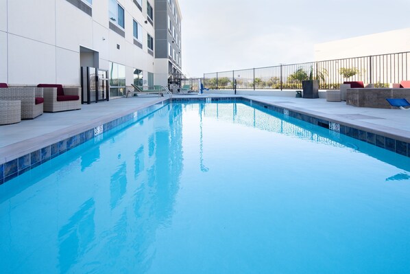 Outdoor pool, open 6:30 AM to 10:30 PM, sun loungers