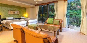 Rom, havutsikt, hjørnerom (Japanese-Western Style) | Minibar, safe på rommet, skrivebord for bærbar PC og blendingsgardiner