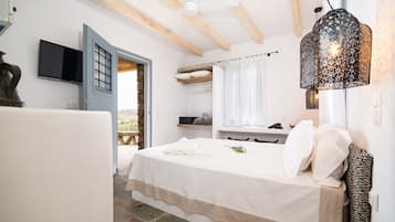 Studio Exclusif, vue mer (Aello) | 1 chambre, couette en duvet d'oie, matelas mémoire de forme