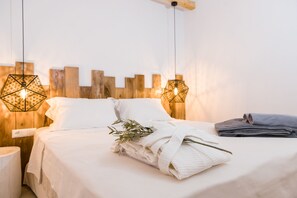 Deluxe Studio Suite, Sea View (Electra) | Down comforters, memory foam beds, in-room safe, individually decorated - Iris Villa (Kea)