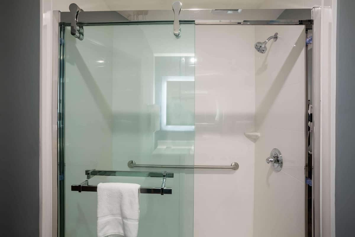 free toiletries, hair dryer, towels, soap