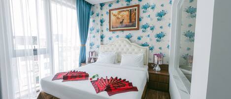 Deluxe Double Room, 1 Queen Bed, Bathtub, City View | View from room