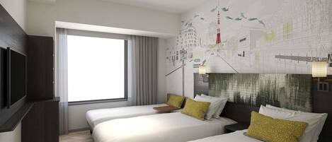 Habitación superior, varias camas (2 Twin Beds and 1 Sofa Bed) | Caja de seguridad en la habitación, insonorización y wifi gratis