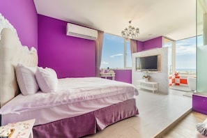 Habitación doble Deluxe, vista al mar | Cortinas blackout, wifi gratis y ropa de cama 