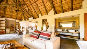 Junior Chalet, 1 Bedroom, Balcony, River View | Premium bedding, down comforters, in-room safe, blackout drapes