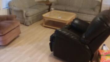 TV, DVD player, video library