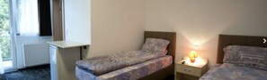 Desk, free WiFi, bed sheets