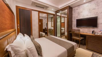 Ropa de cama de alta calidad y minibar