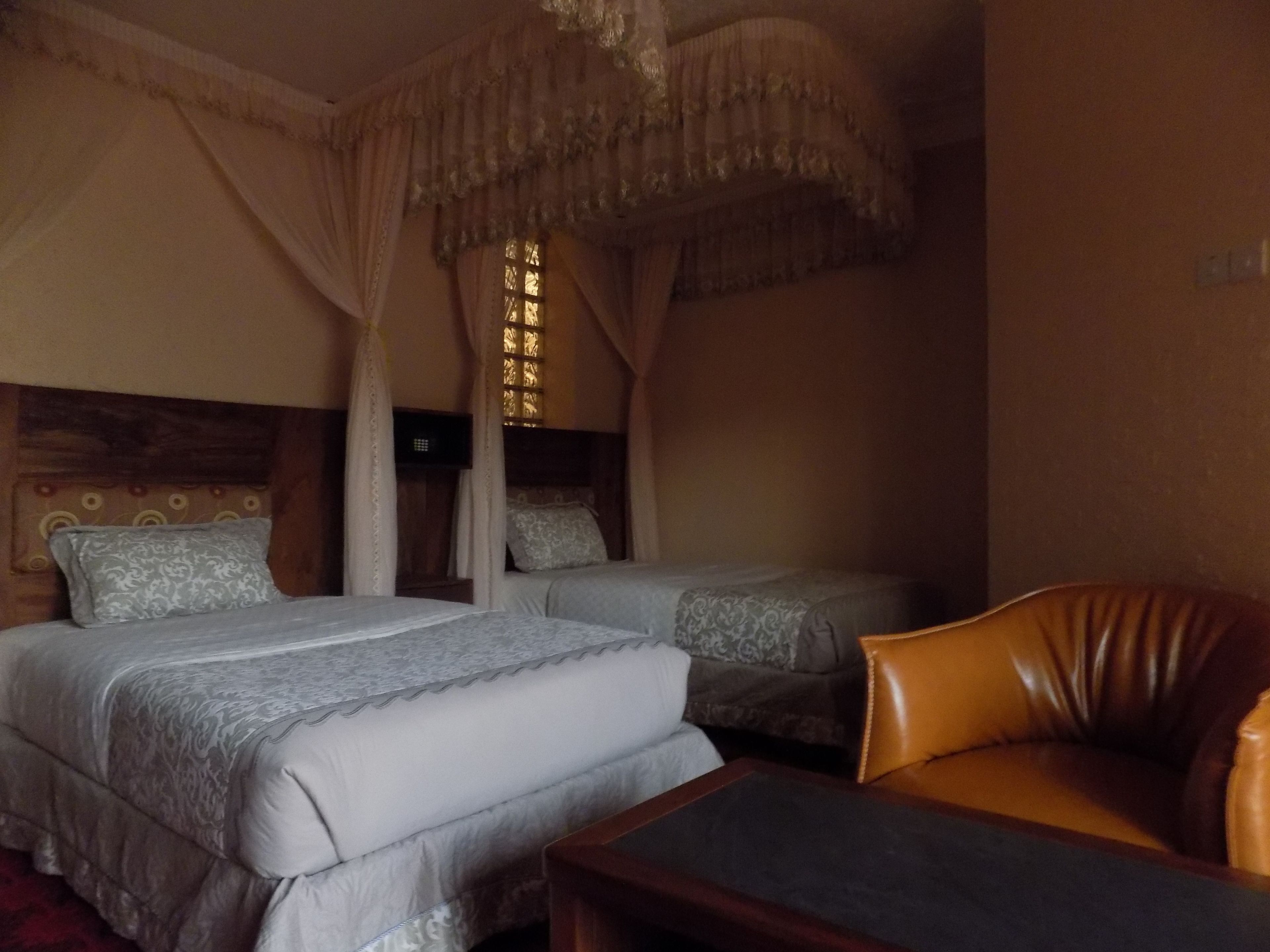 Desk, laptop workspace, blackout drapes, free WiFi
