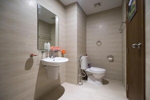 Soap, shampoo, toilet paper