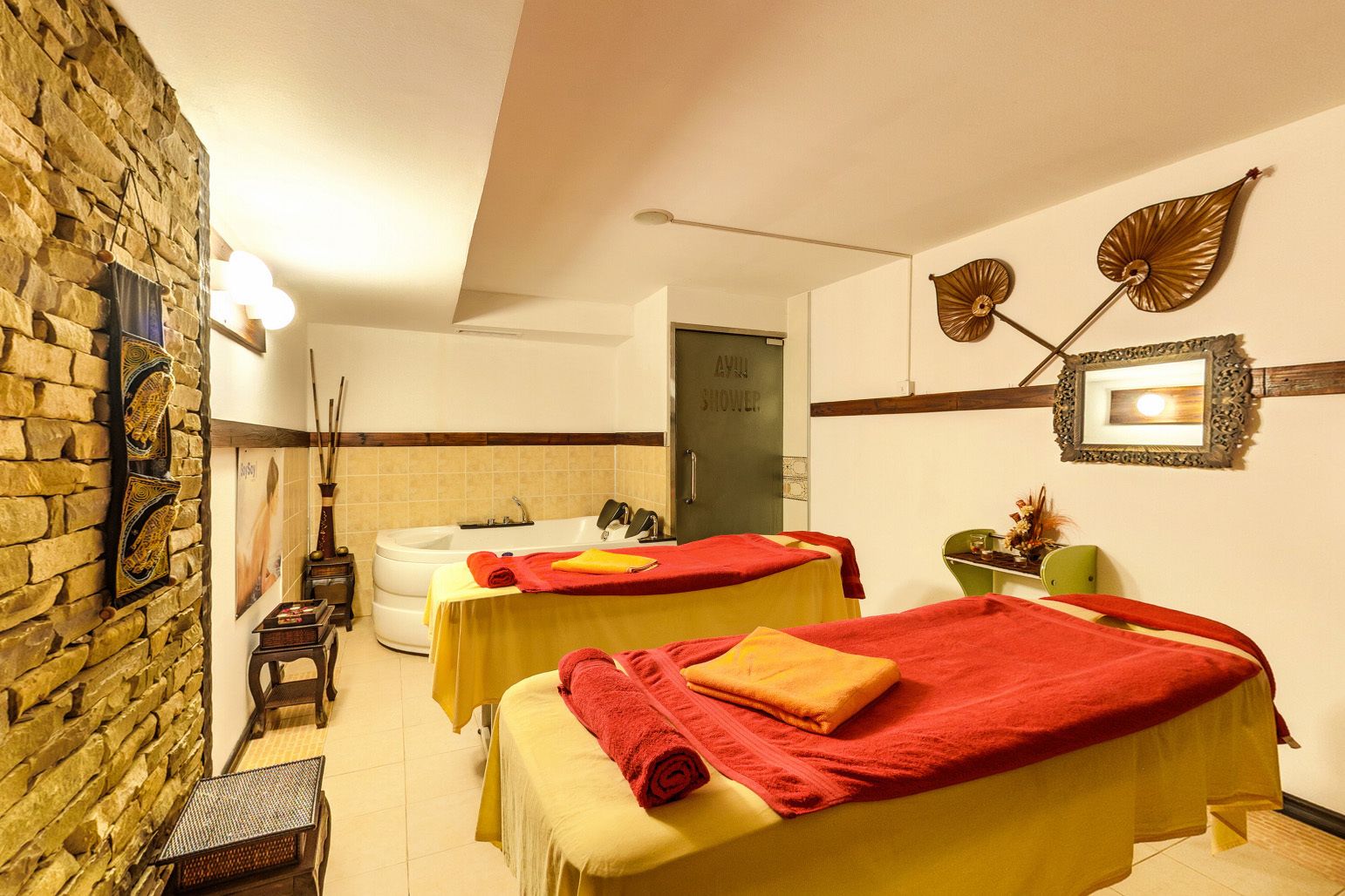 Turkish bath, hot stone massages, deep-tissue massages, sports massages