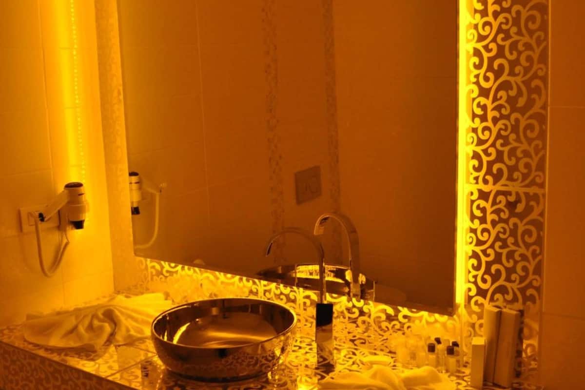 free toiletries, hair dryer, slippers, towels