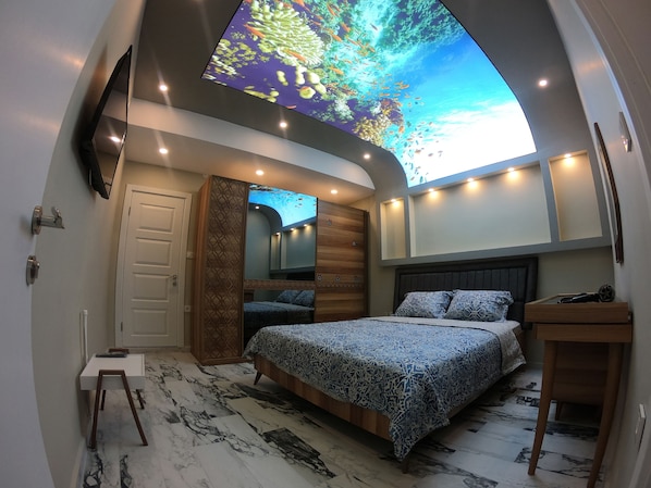 Luxury Apartment, 1 Bedroom | Living area | 100-inch LED TV with satellite channels, TV - Pasha Boutique Apart Hotel (Yalova)