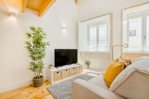 Leilighet, 1 soverom | Oppholdsrom | Flatskjerm-TV