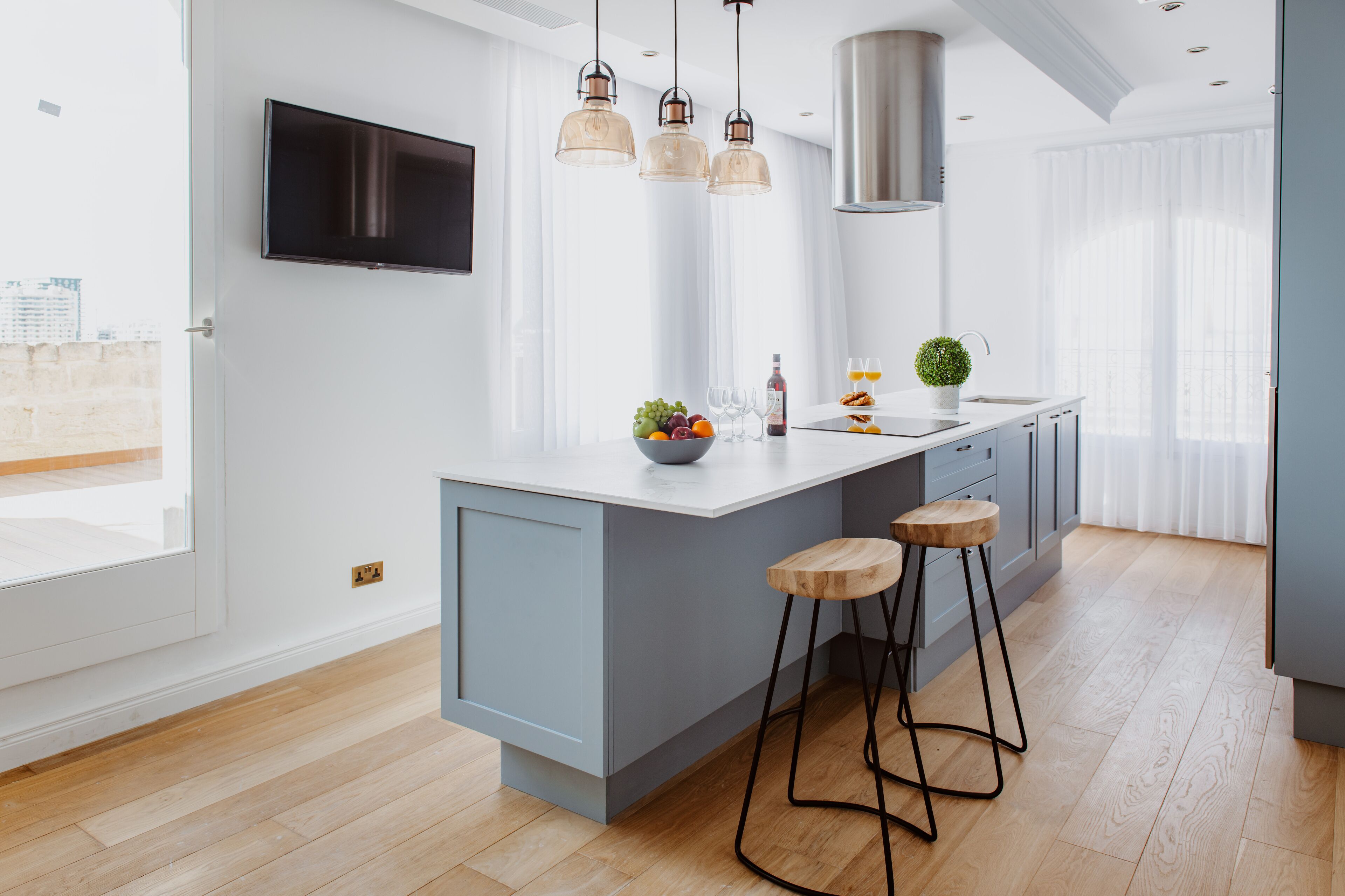 Deluxe Apartment, 1 Bedroom, Partial Sea View (Penthouse) | Private kitchen