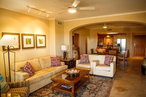 Condo, 2 Bedrooms | Living room | Flat-screen TV - Las Mananitas F4205 2 BR by Casago (San José del Cabo)