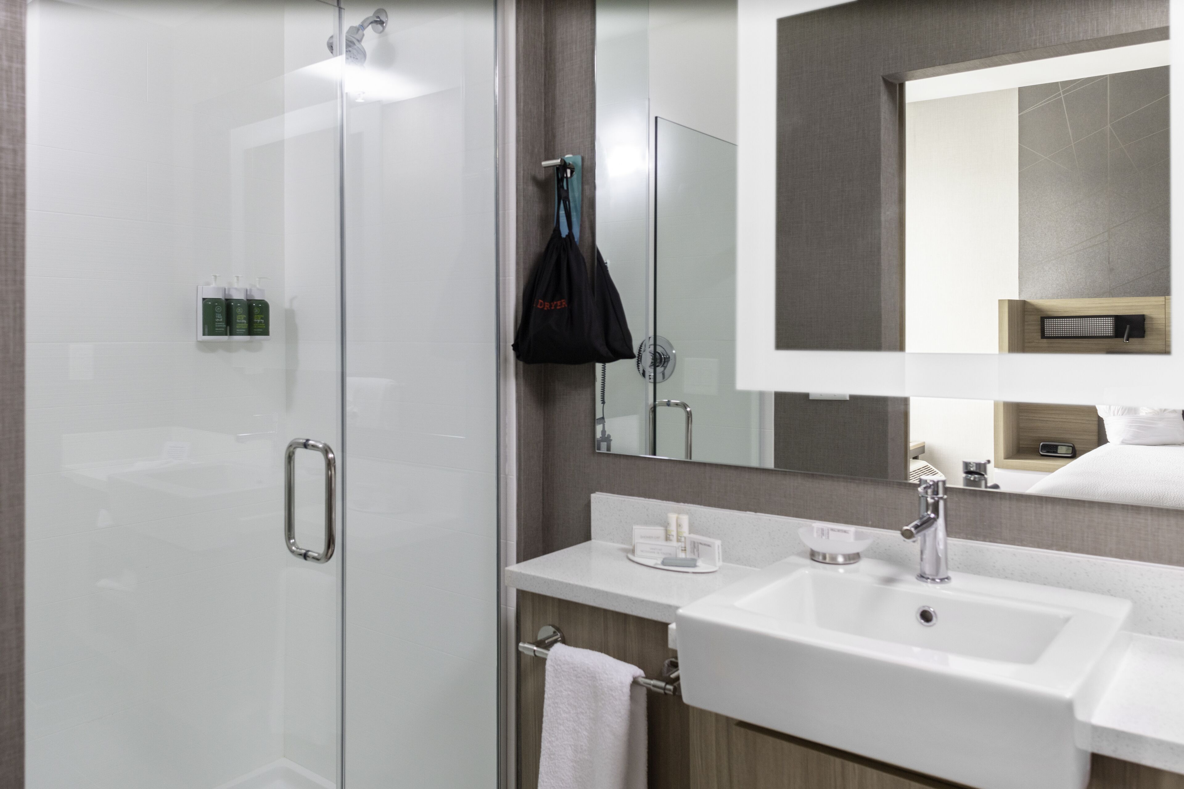 Free toiletries, hair dryer, towels