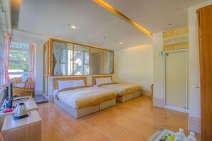 Phòng 4, quang cảnh sông (DB) | Màn/rèm cản sáng, truy cập Internet không dây miễn phí, bộ trải giường 