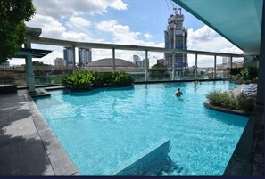 2 outdoor pools, pool umbrellas, pool loungers
