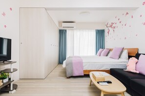 Apartemen, 1 kamar tidur (No.4) | 1 kamar tidur, meja kerja, tirai kedap cahaya, dan Wi-Fi gratis