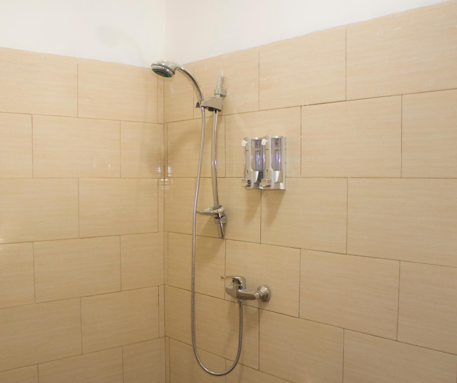 Shower, towels, soap, shampoo