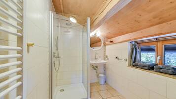 Een douche, gratis toiletartikelen, een haardroger, handdoeken