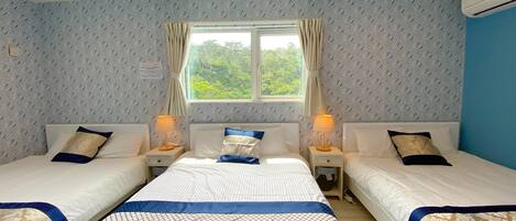 4 bedrooms, individually decorated, individually furnished, desk