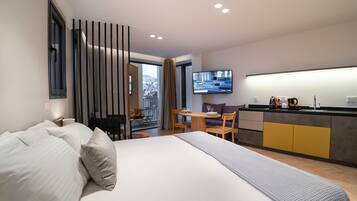 1 quarto, camas com colchões pillow-top, cofres nos quartos