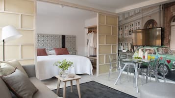 1 habitación y ropa de cama de alta calidad