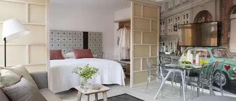 1 habitación y ropa de cama de alta calidad