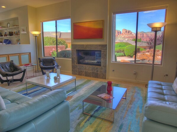 Smart TV, fireplace, printers