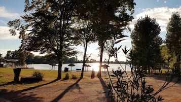 On the beach, beach umbrellas