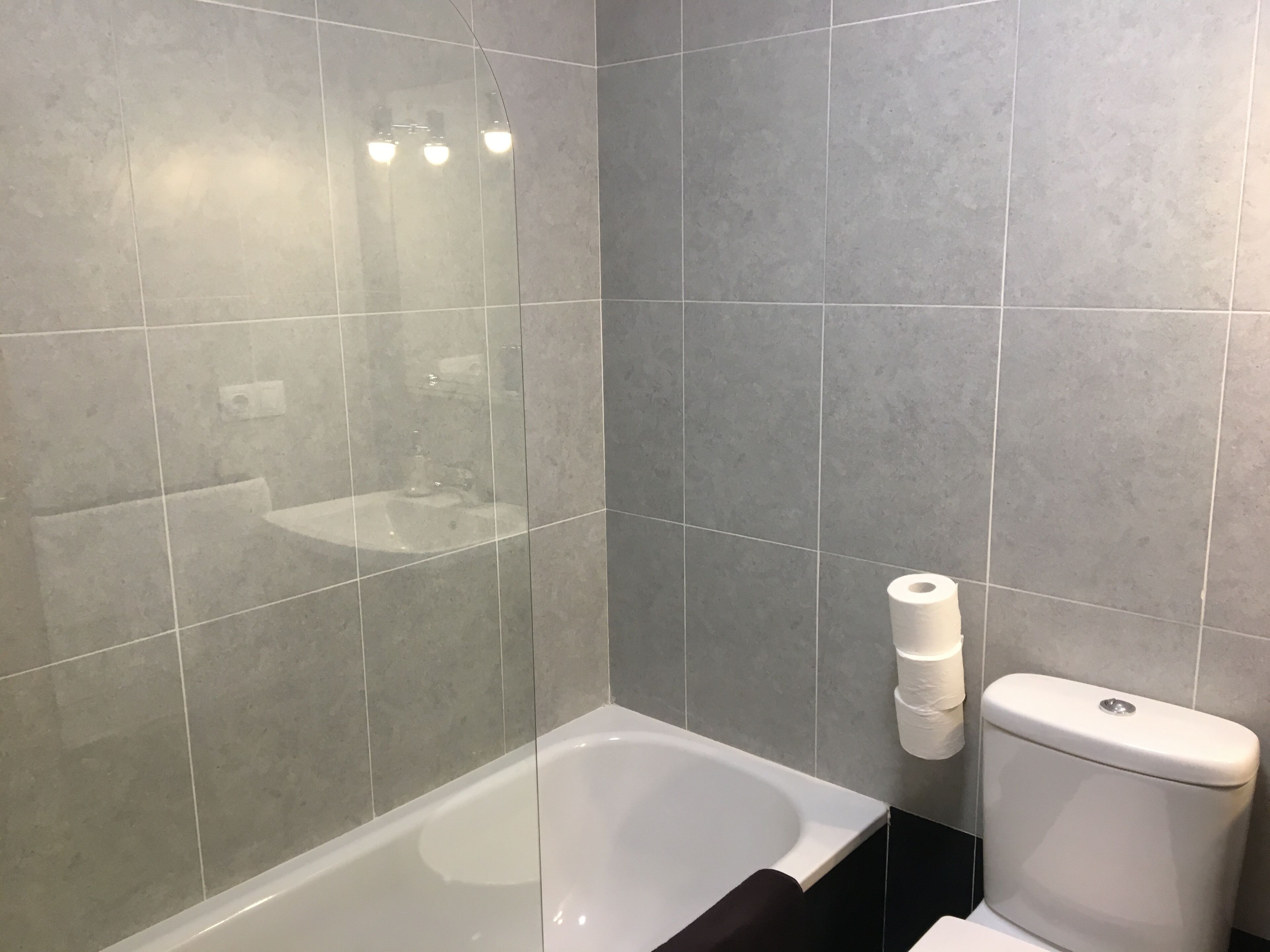 Secador de cabelo, toalhas de banho