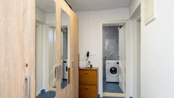Hair dryer, towels