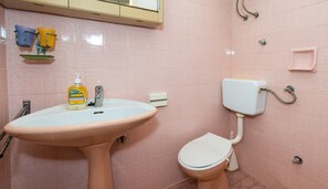 Baignoire, sĂšche-cheveux, serviettes fournies