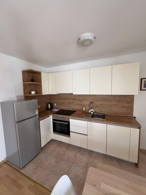 Fridge, oven, stovetop, cookware/dishes/utensils - Apartments Marković Orebić-One Bedroom Apartment with terrace ( A4 ) (Orebic)