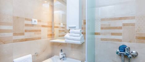 Hair dryer, towels
