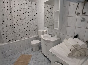 Hair dryer, towels