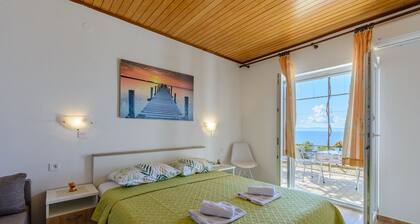 Rooms Sani- Double Room with Terrace and Sea View (S2)