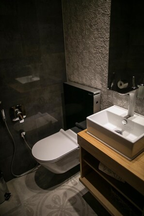 Hair dryer, towels