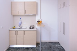 Fridge, stovetop, cookware/dishes/utensils