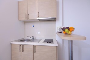 Fridge, stovetop, cookware/dishes/utensils